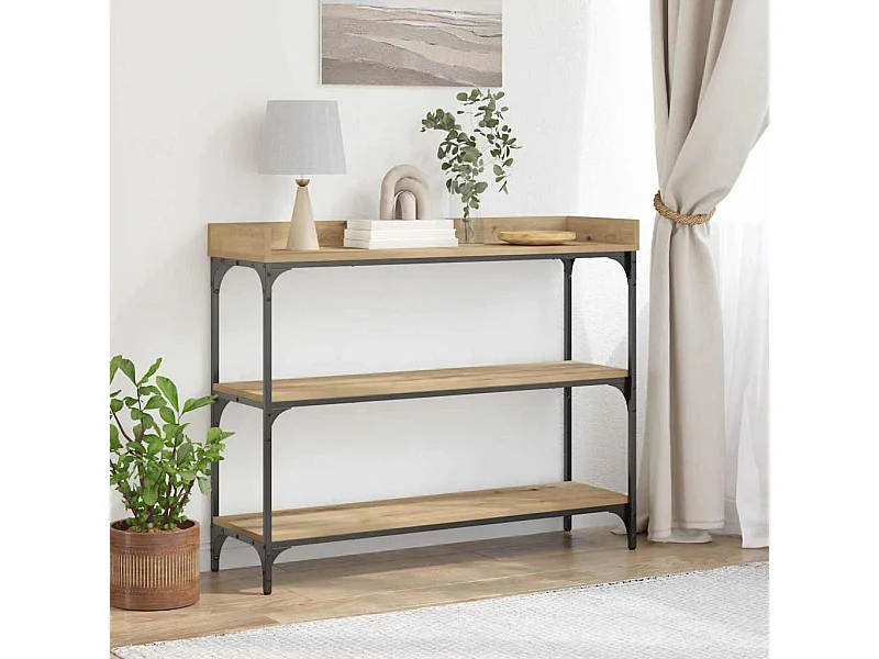 Table Console avec étagère chêne artisanal 100 x 30 x 80 cm