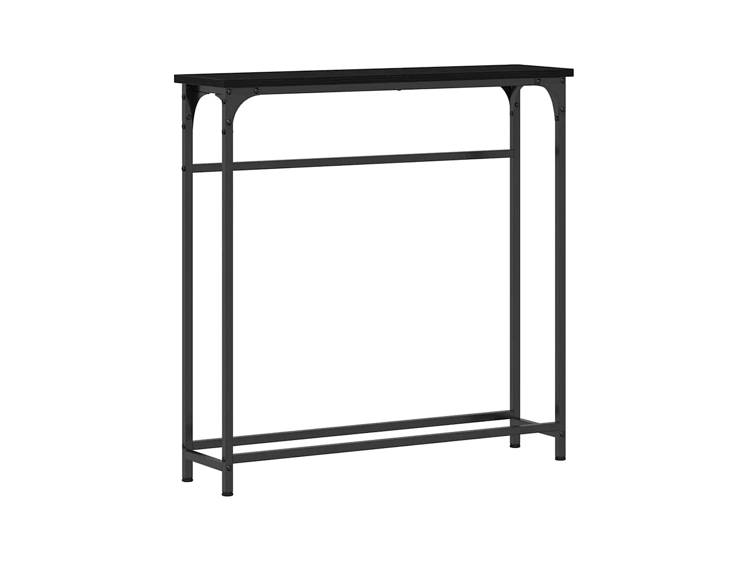 Table Console avec étagère Chêne noir 75 x 19,5 x 75 cm