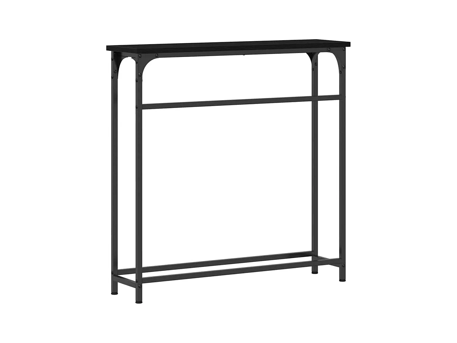 Table Console avec étagère Chêne noir 75 x 19,5 x 75 cm