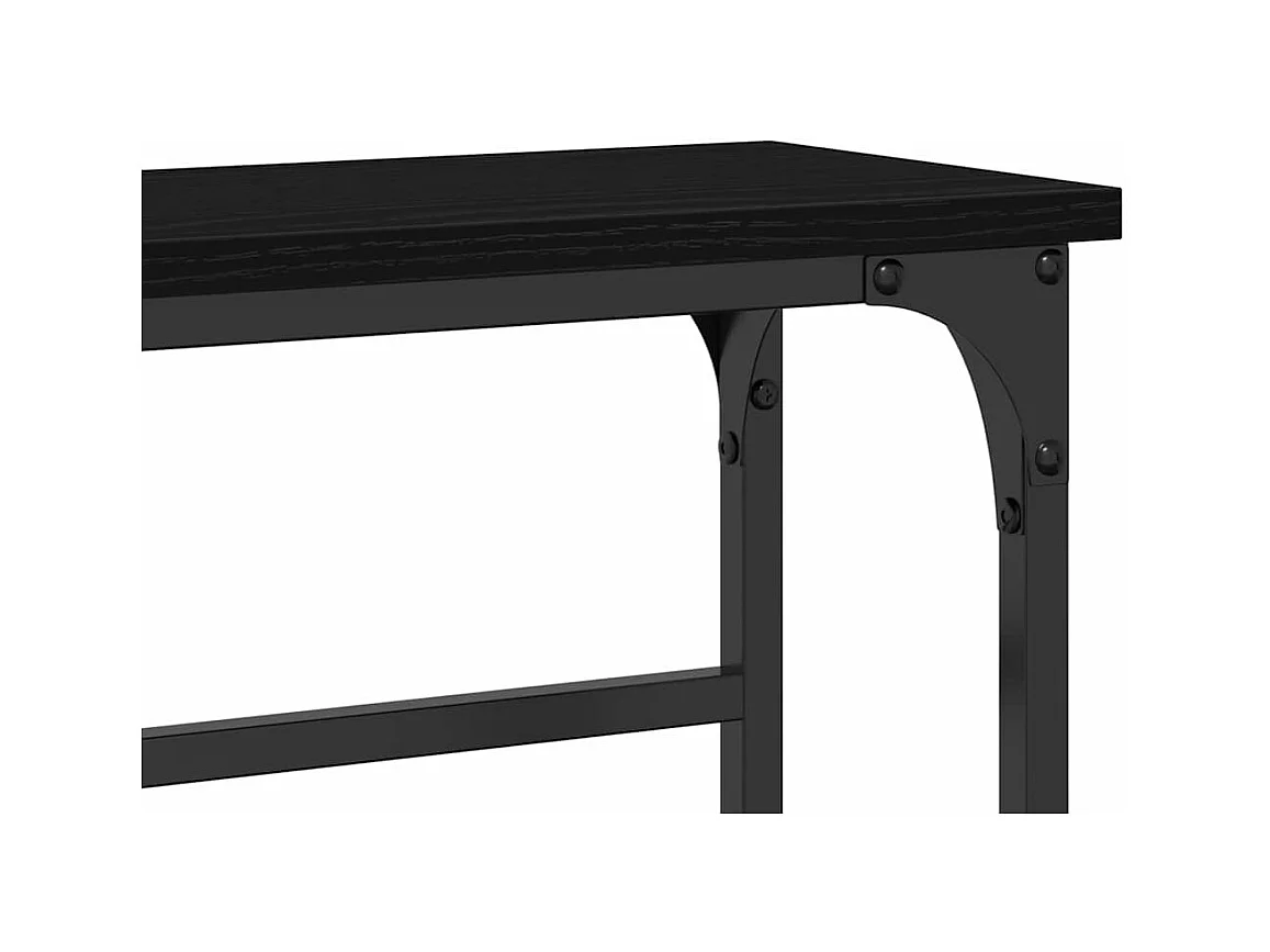 Table Console avec étagère Chêne noir 75 x 19,5 x 75 cm