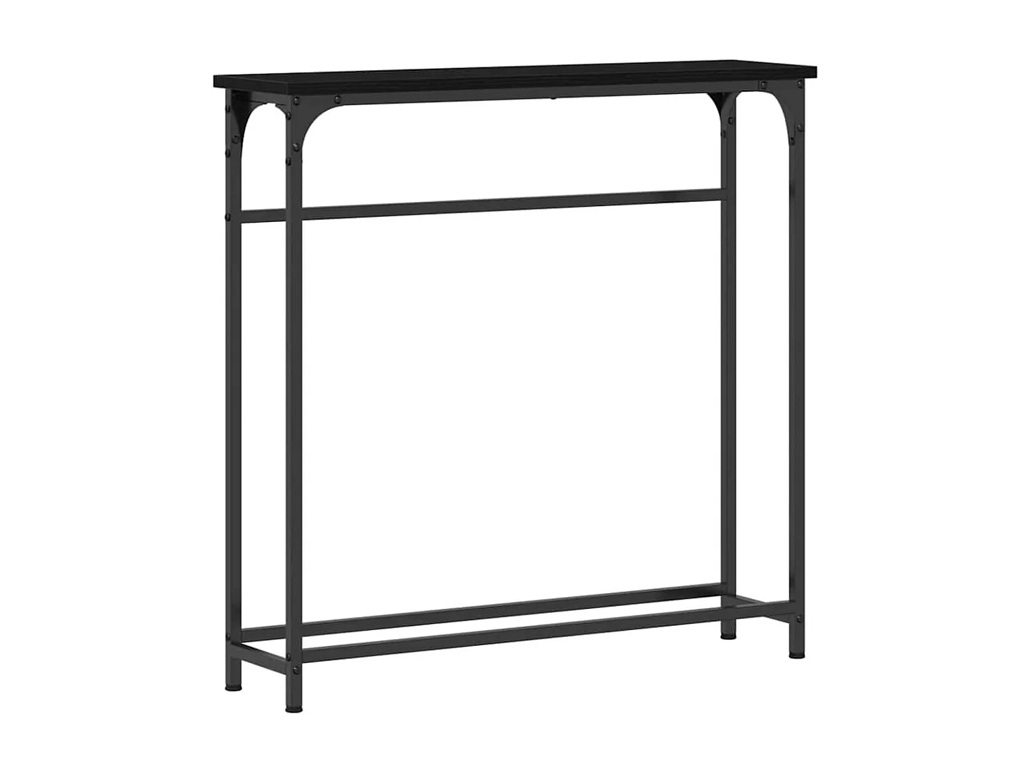 Table Console avec étagère Chêne noir 75 x 19,5 x 75 cm