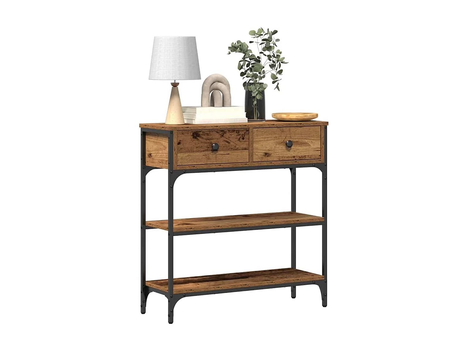 Table Console avec tiroir Bois ancien 72,5 x 25 x 75 cm