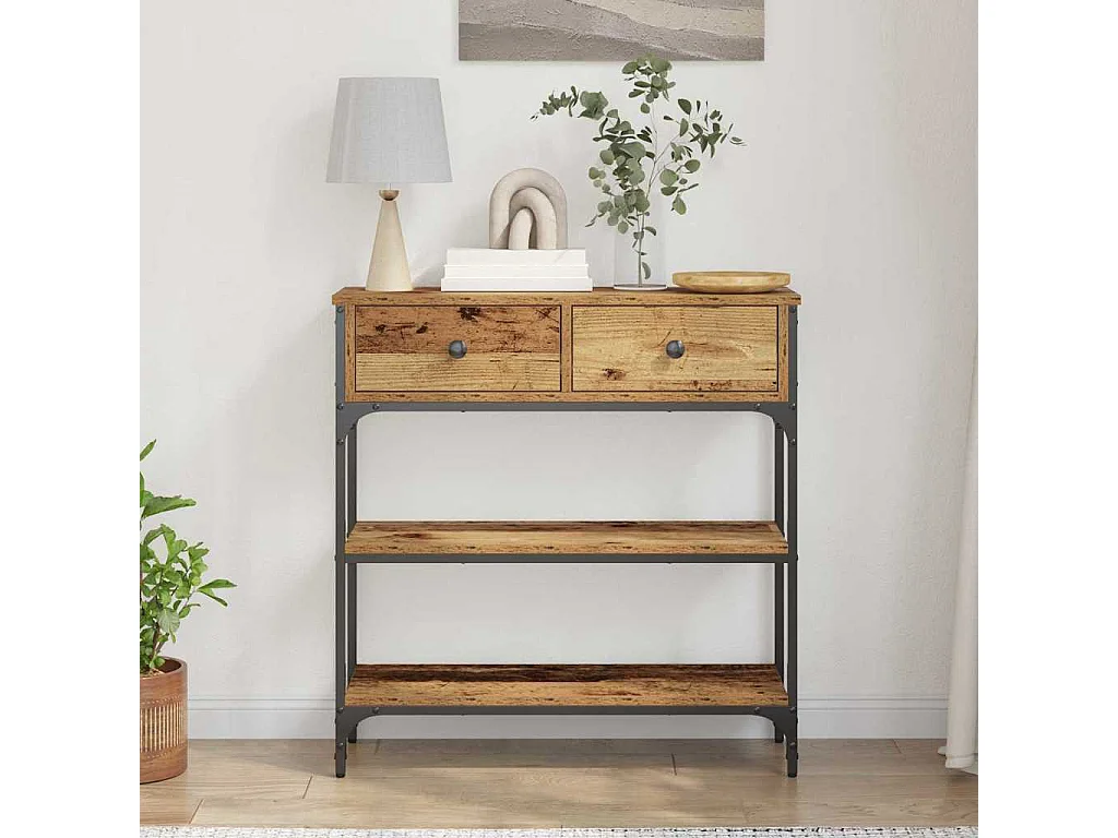 Table Console avec tiroir Bois ancien 72,5 x 25 x 75 cm