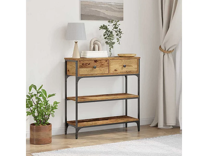 Table Console avec tiroir Bois ancien 72,5 x 25 x 75 cm