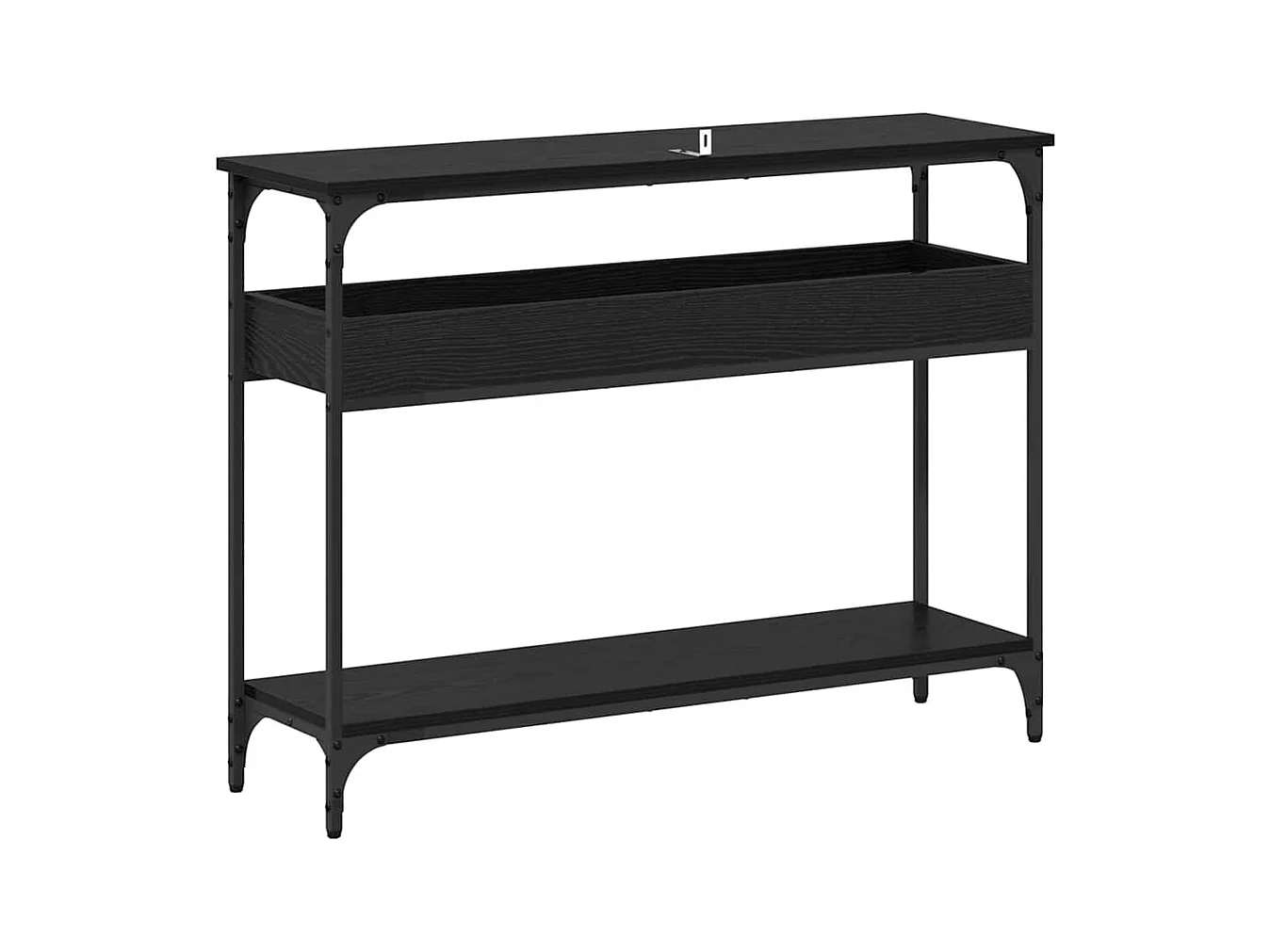 Table console Chêne noir 100 x 29 x 75 cm Bois d'ingénierie