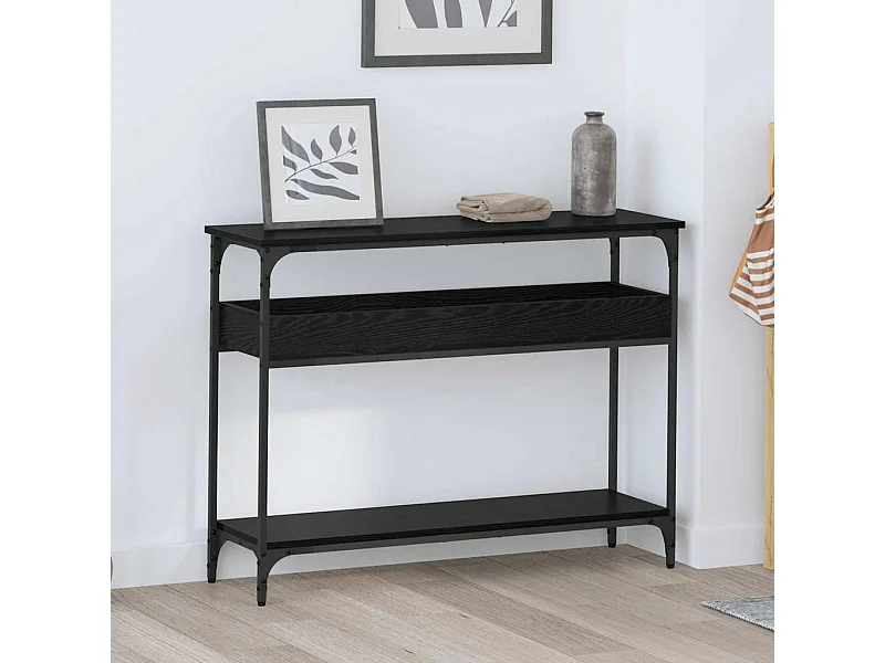 Table console Chêne noir 100 x 29 x 75 cm Bois d'ingénierie