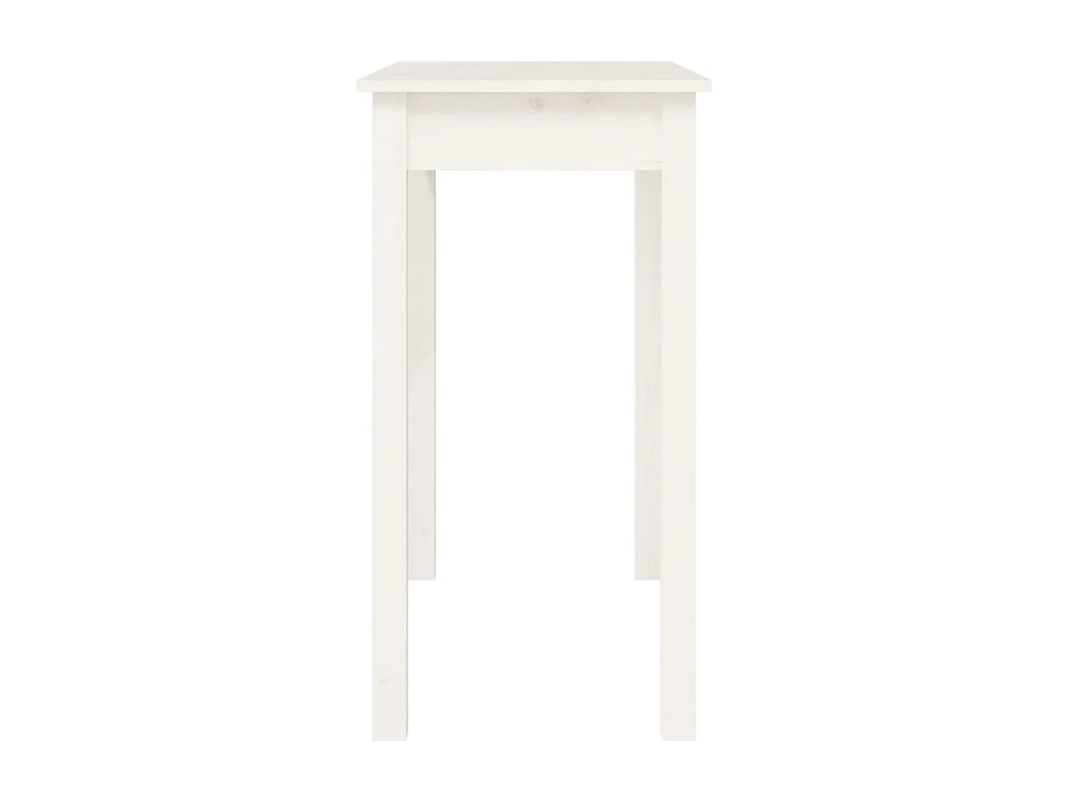 Mesa consola 80x40x75 cm madeira de pinho maciça branco