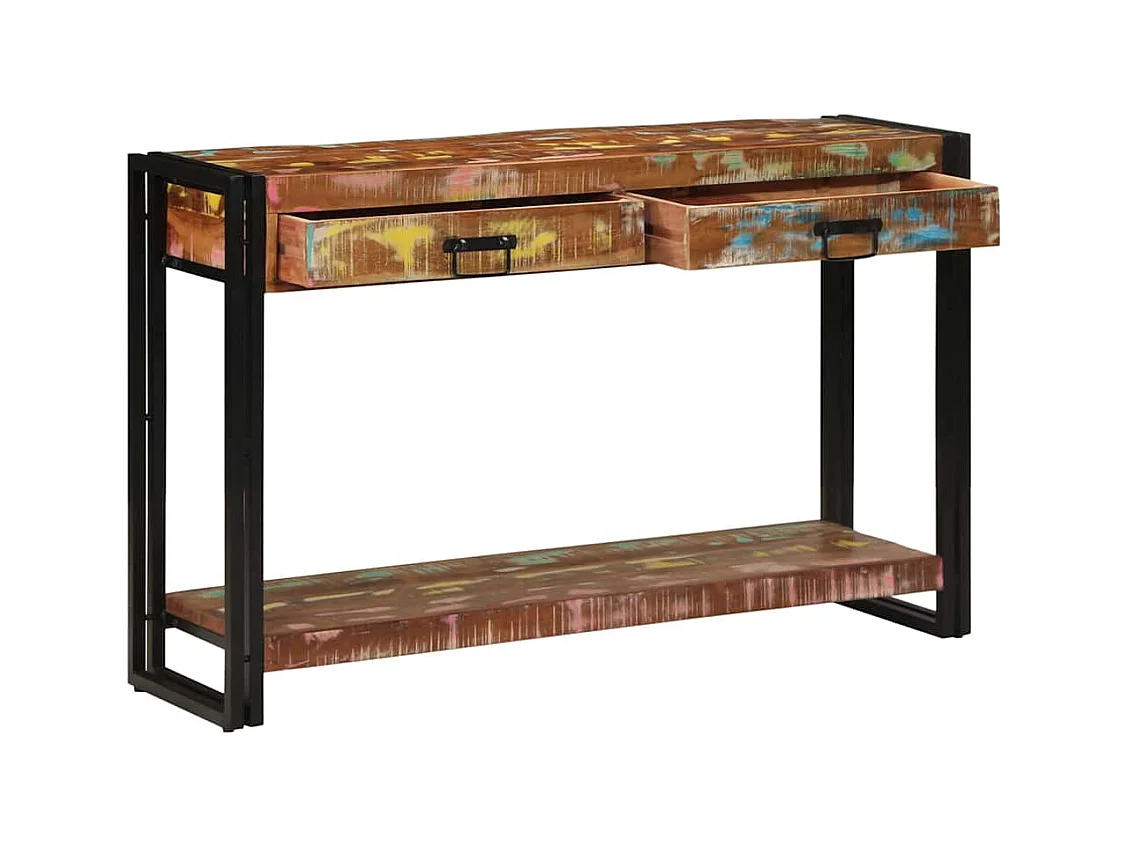 Mesa Consola con cajón Multicolor madera maciza reciclada