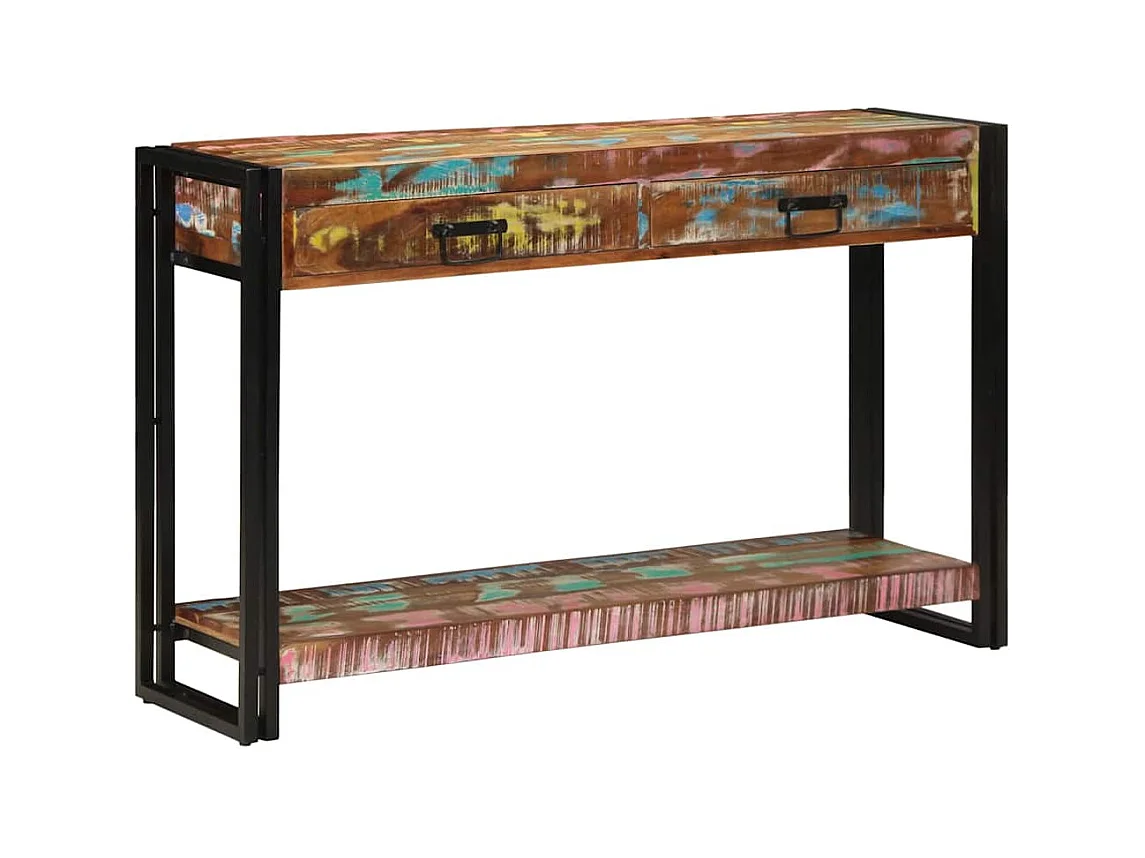 Mesa Consola con cajón Multicolor madera maciza reciclada