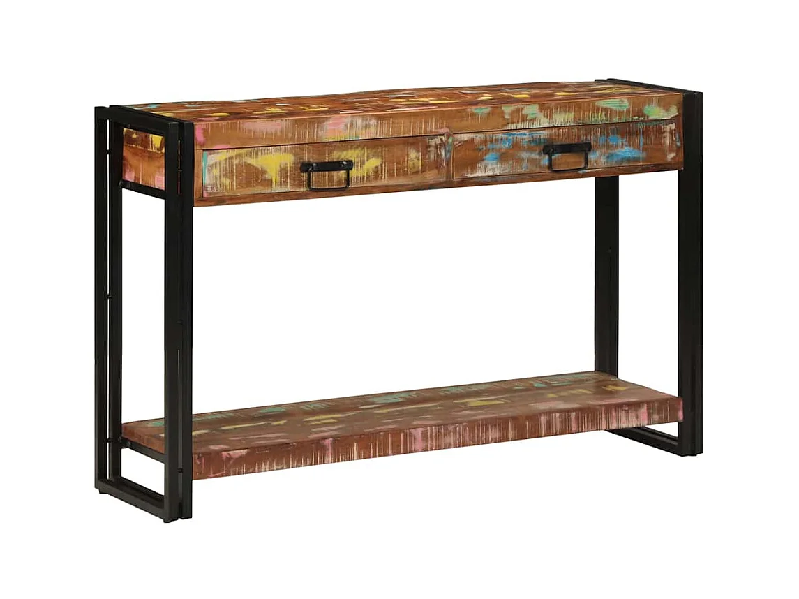 Mesa Consola con cajón Multicolor madera maciza reciclada