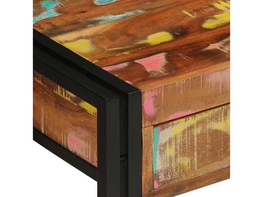 Table console Multicolore bois de récupération massif