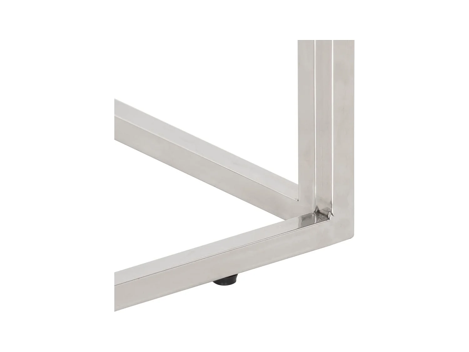 Table console argenté acier inoxydable/bois massif récupération