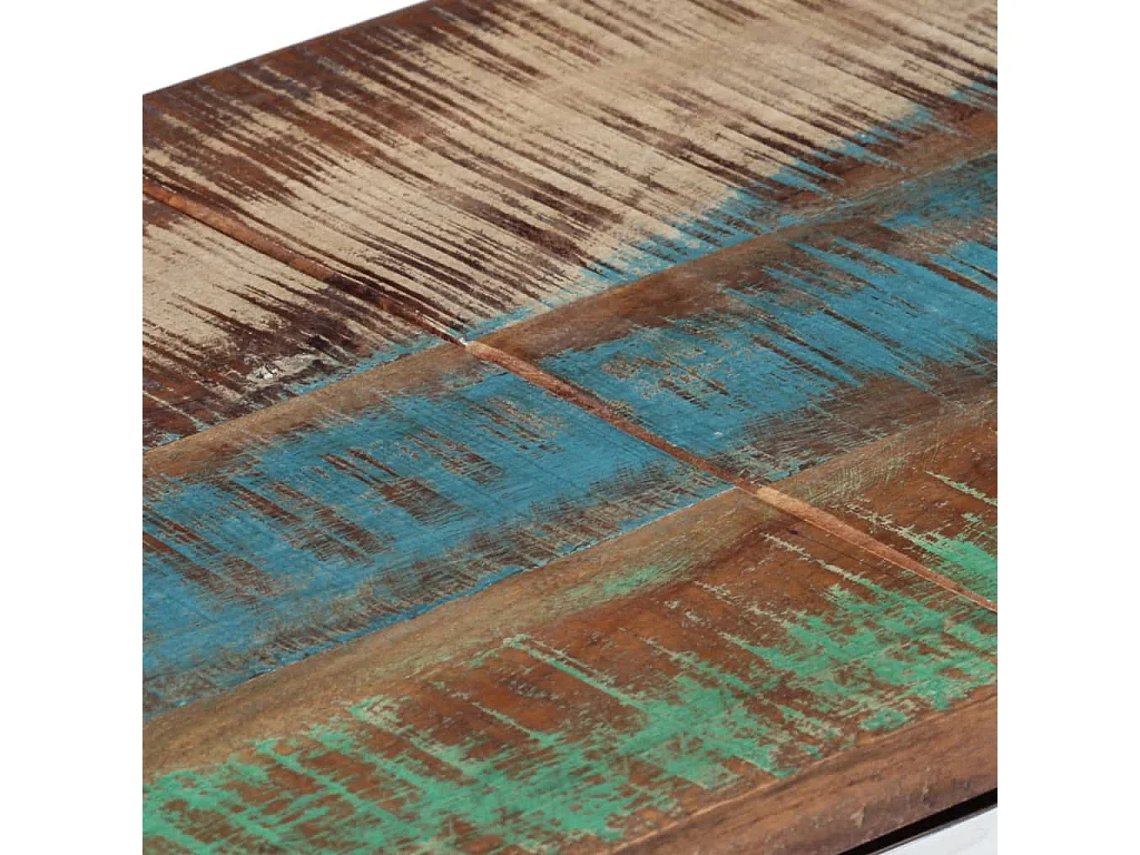 Table console argenté acier inoxydable/bois massif récupération