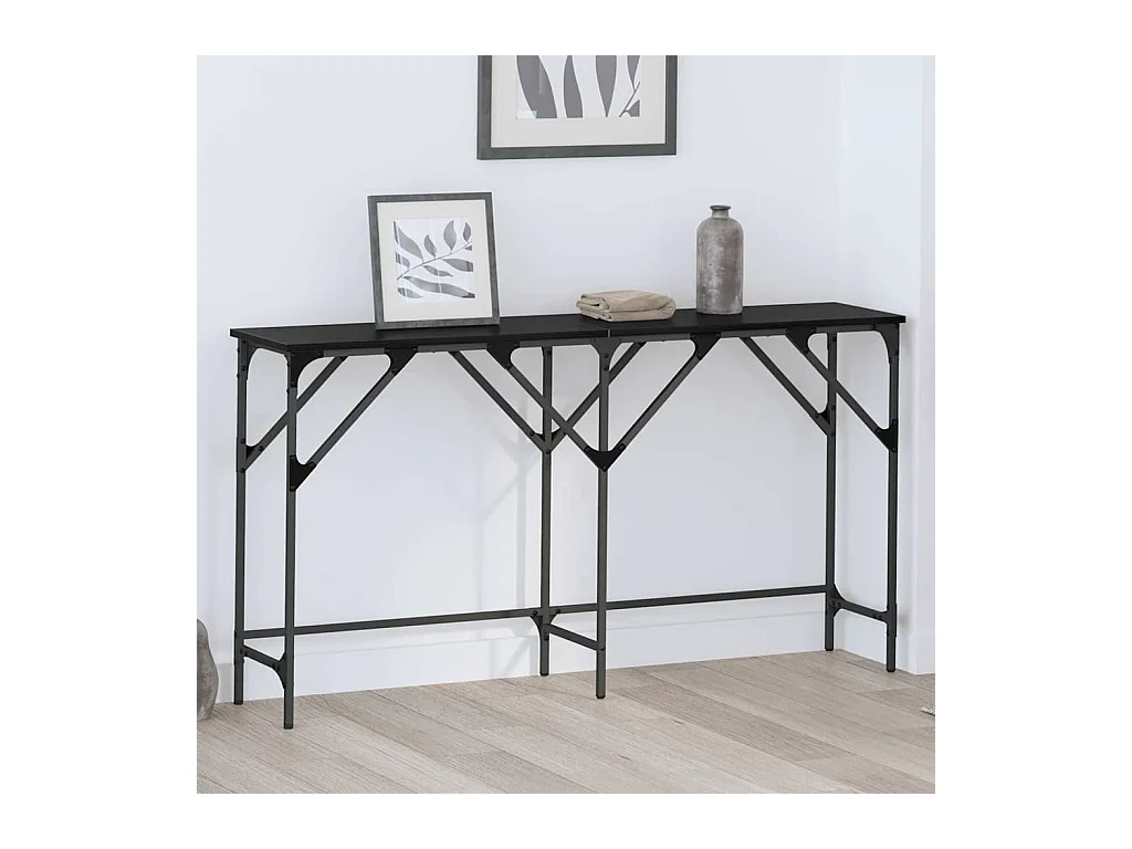 Table console Chêne noir 140 x 29 x 75 cm Bois d'ingénierie