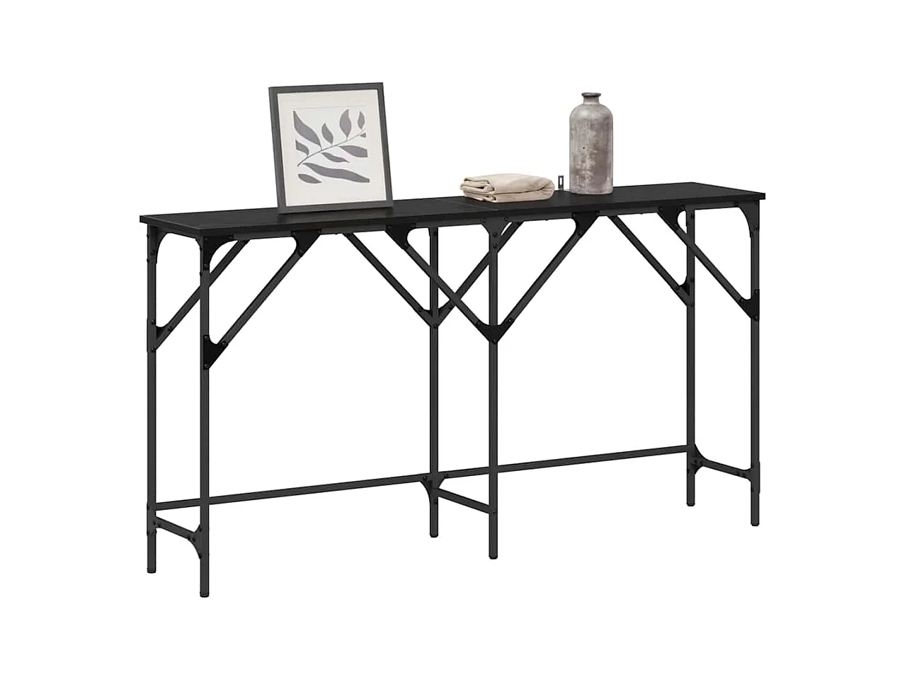 Table console Chêne noir 140 x 29 x 75 cm Bois d'ingénierie