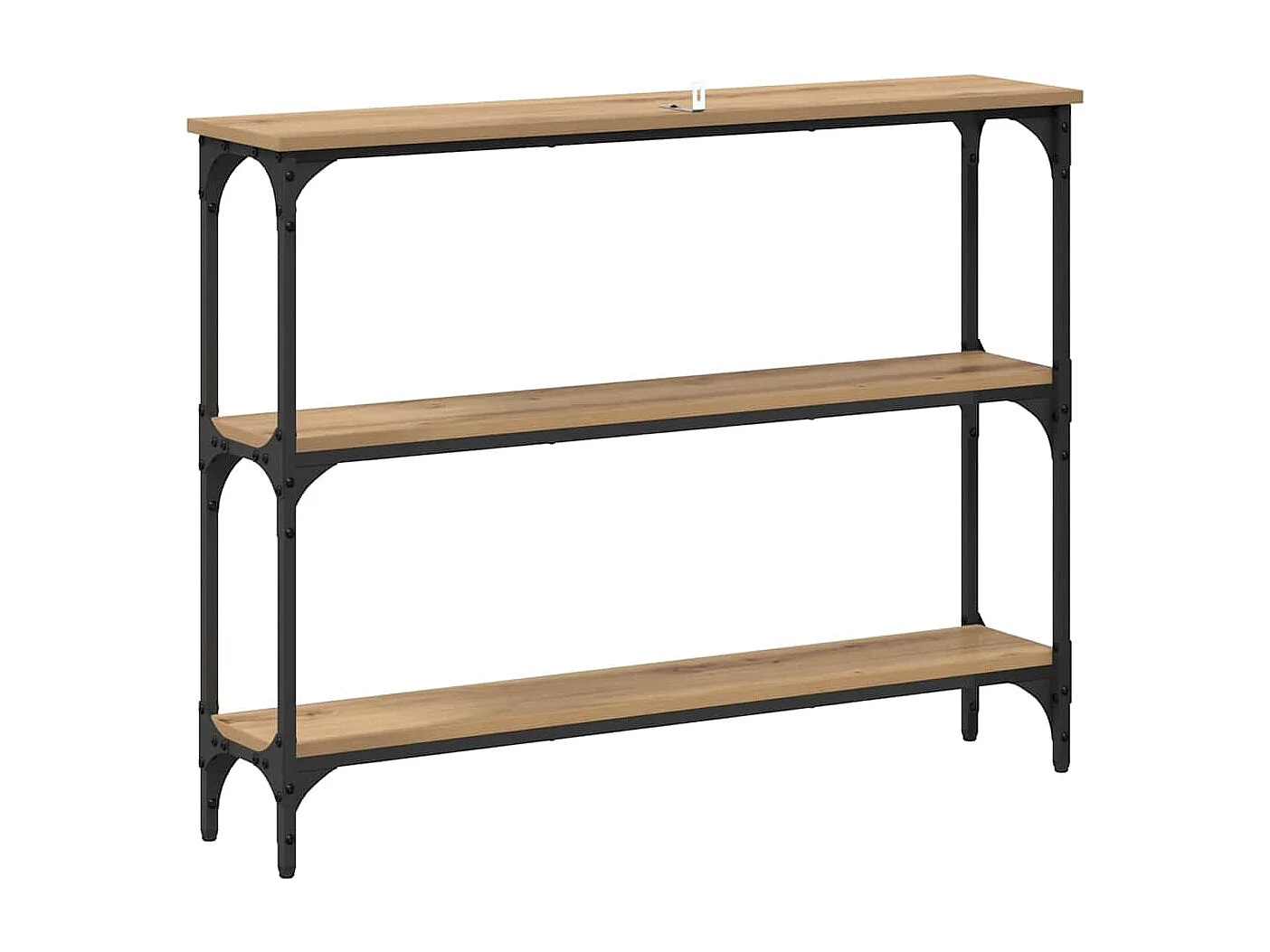 Table console avec étagère chêne artisanal 100 x 22.5 x 75 cm