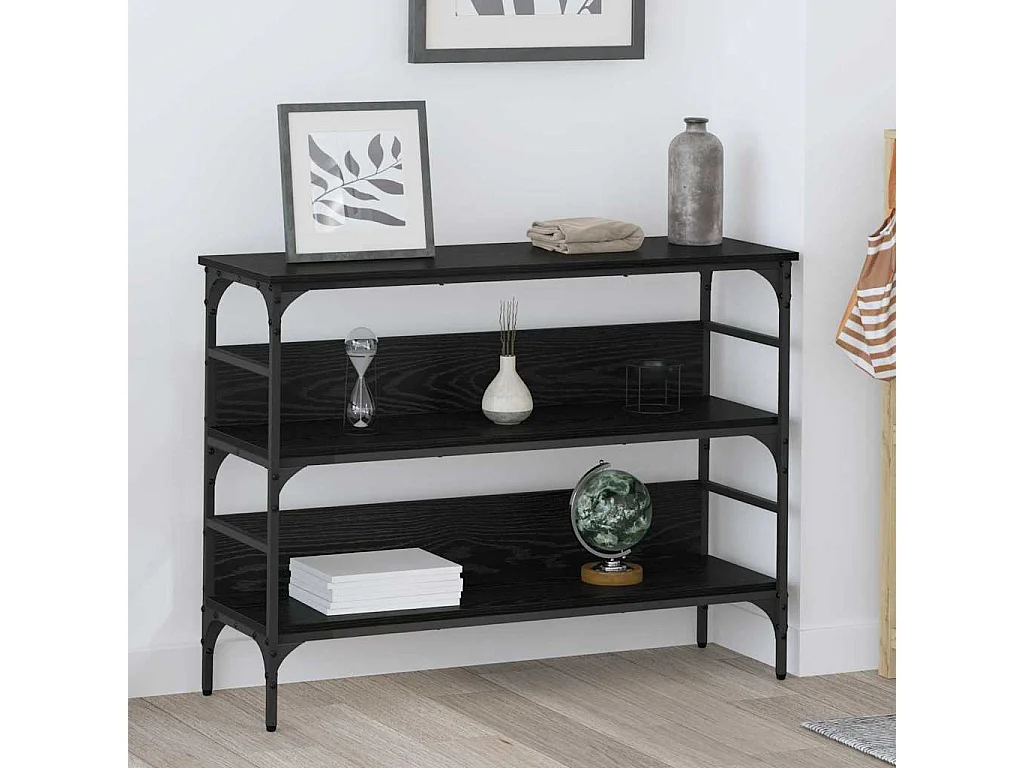 Table console Chêne noir 100 x 32 x 75 cm Bois d'ingénierie