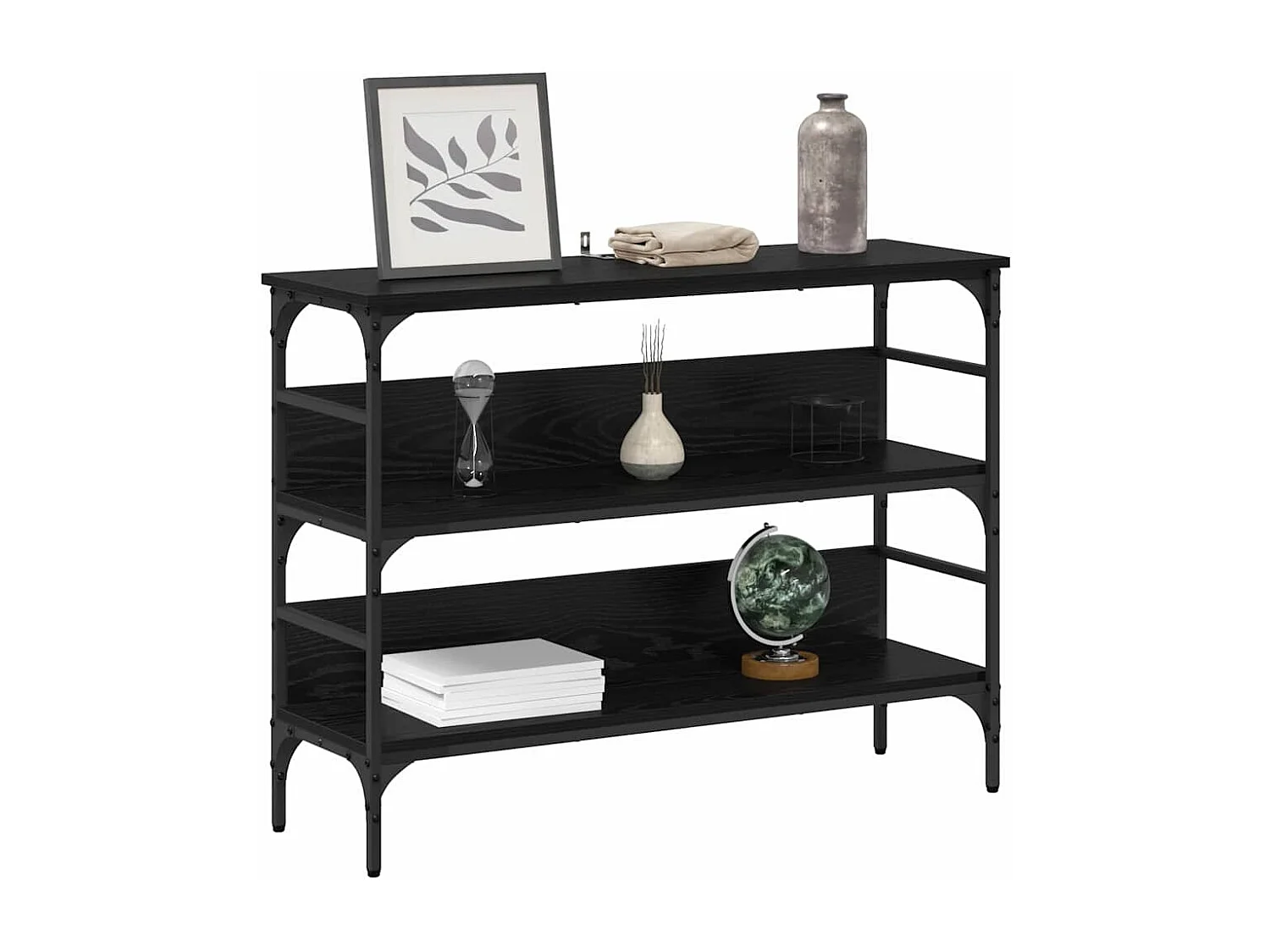 Table console Chêne noir 100 x 32 x 75 cm Bois d'ingénierie