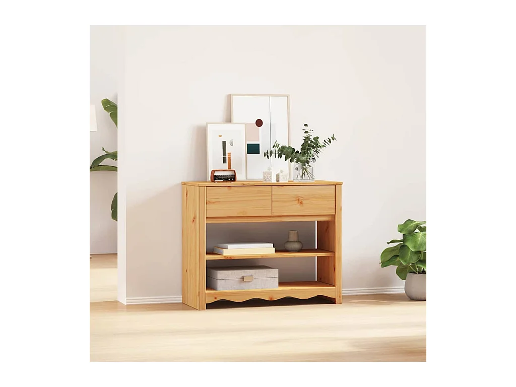 Table console avec tiroir Drammen Chêne 89.5 x 37 x 73 cm