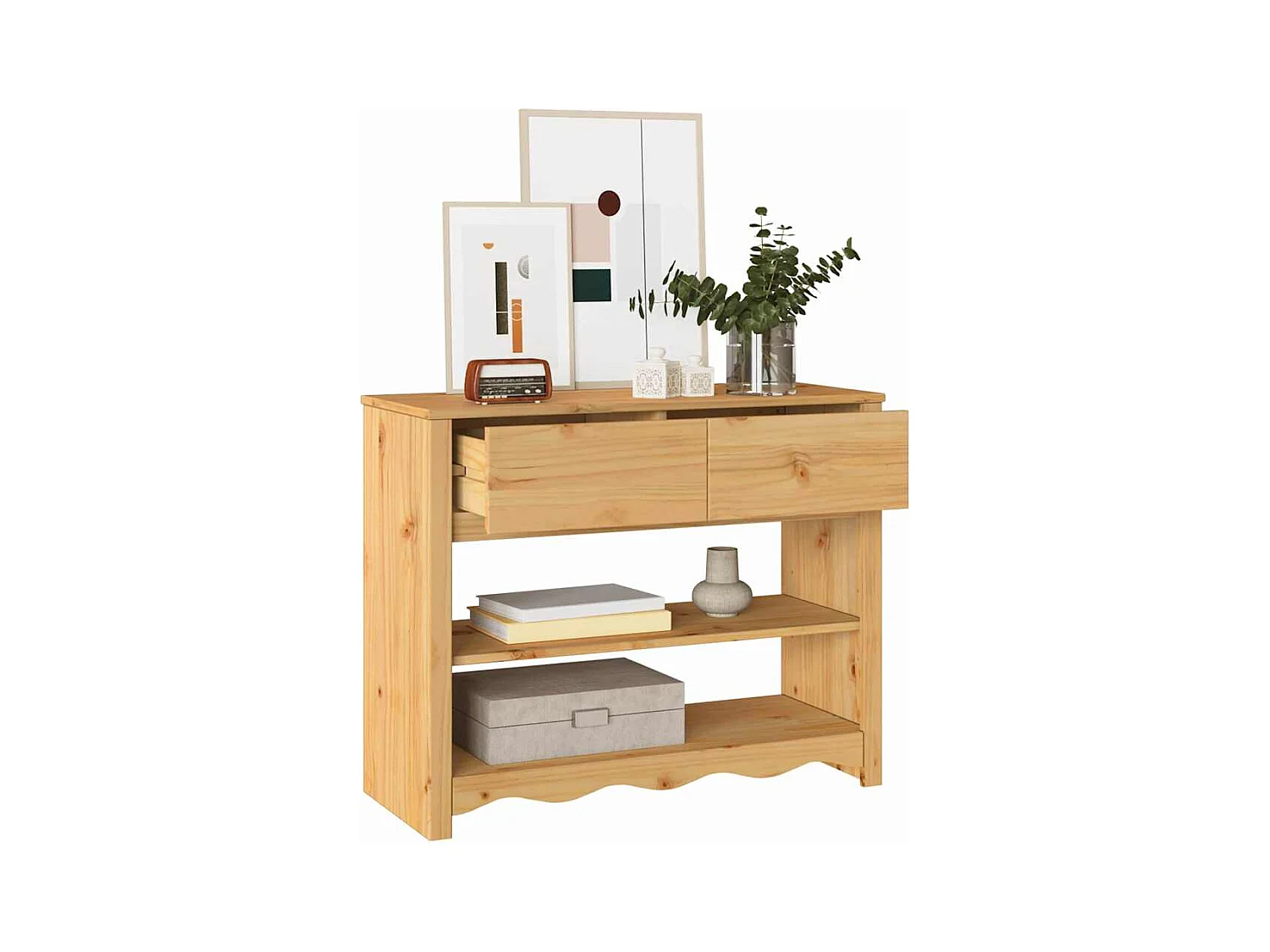 Table console avec tiroir Drammen Chêne 89.5 x 37 x 73 cm