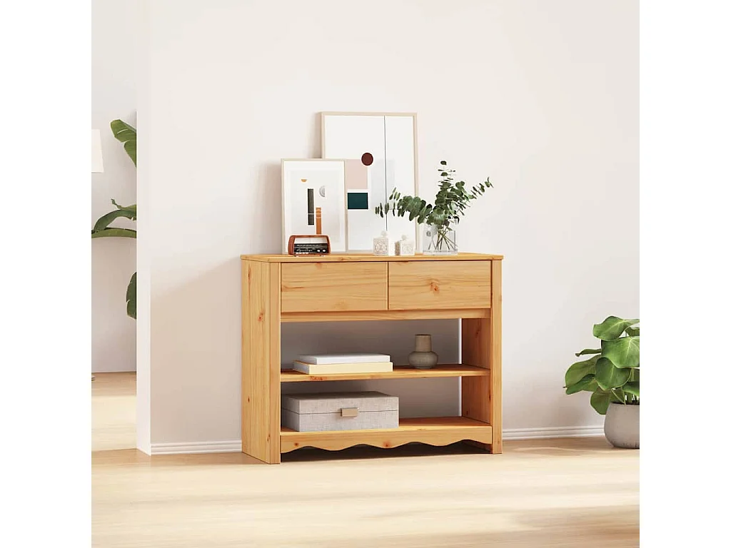 Table console avec tiroir Drammen Chêne 89.5 x 37 x 73 cm