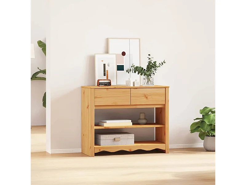 Table console avec tiroir Drammen Chêne 89.5 x 37 x 73 cm