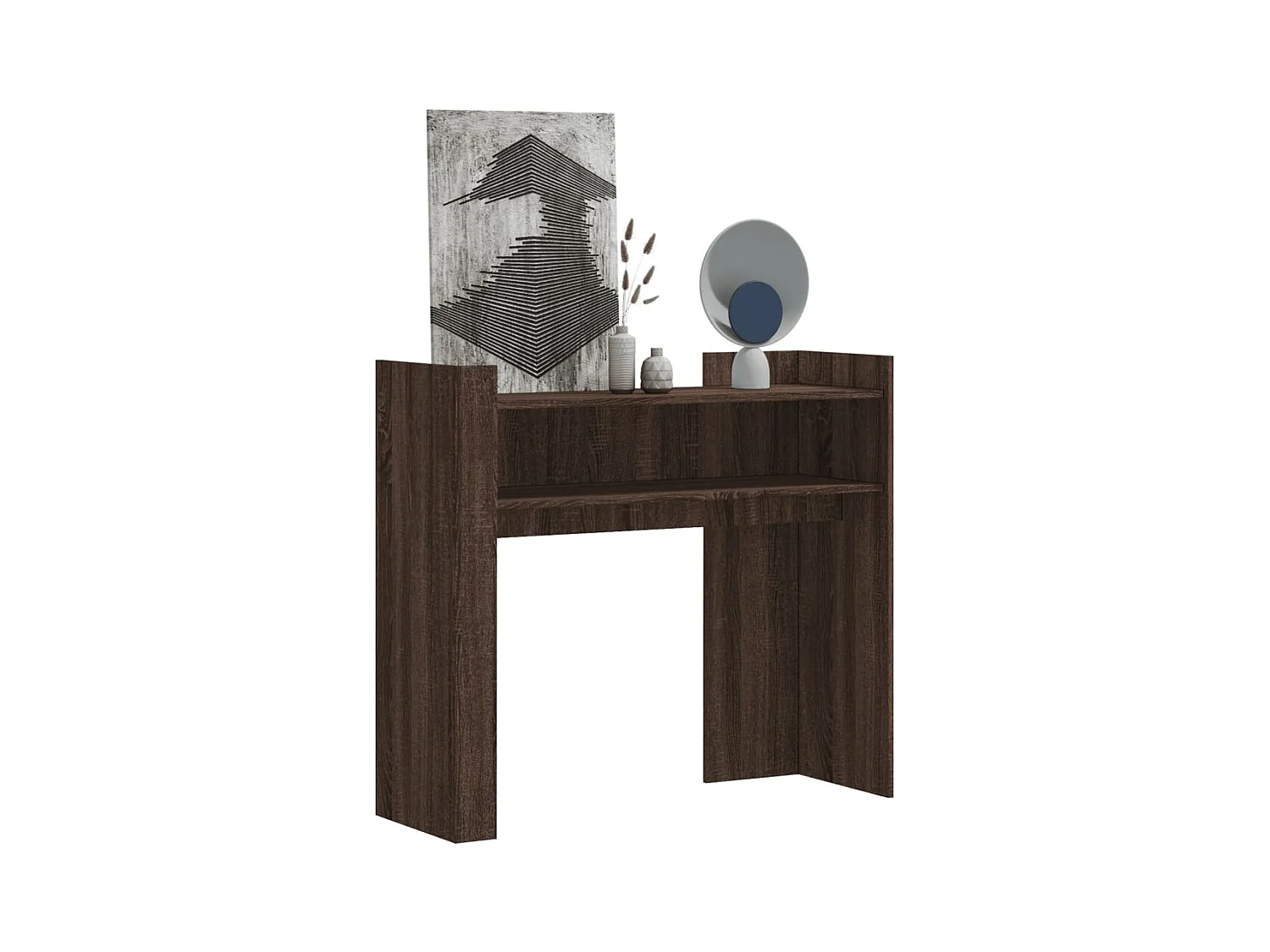 Mesa consola de madera de ingeniería marrón roble 100x35x90 cm