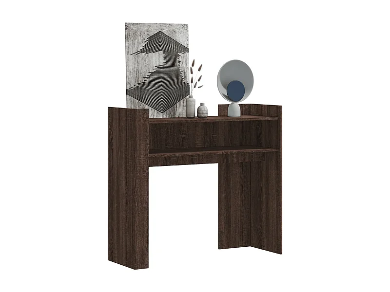 Table console chêne marron 100x35x90 cm bois d'ingénierie