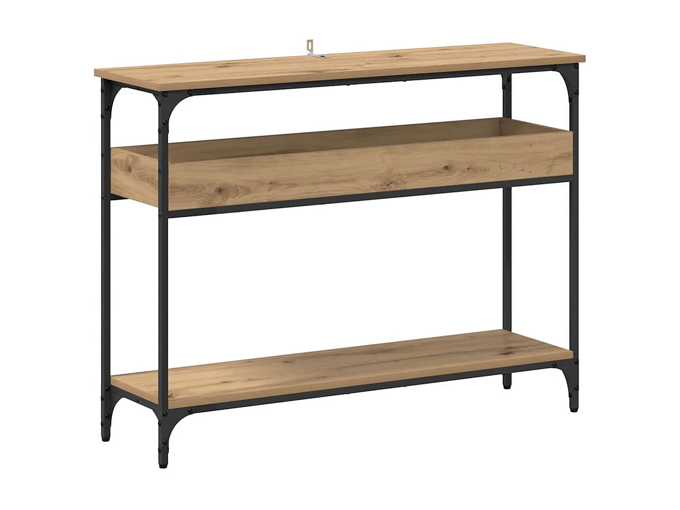 Table console avec étagère chêne artisanal 100 x 29 x 75 cm