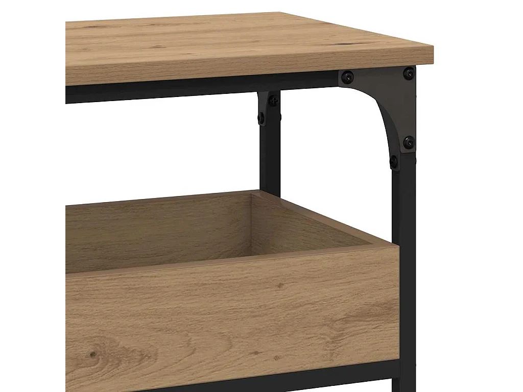 Table console avec étagère chêne artisanal 100 x 29 x 75 cm