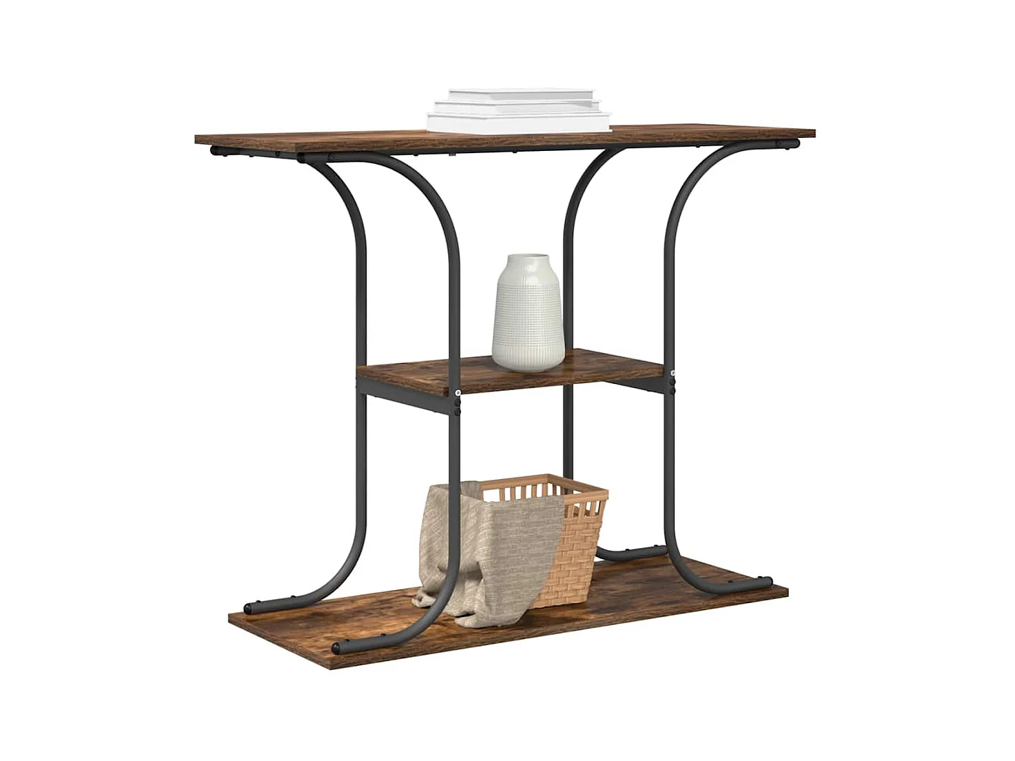 Mesa Consola con estante Roble ahumado 101 x 35 x 80.5 cm