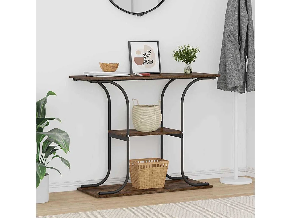 Table console Chêne fumé 101 x 35 x 80.5 cm Bois d'ingénierie