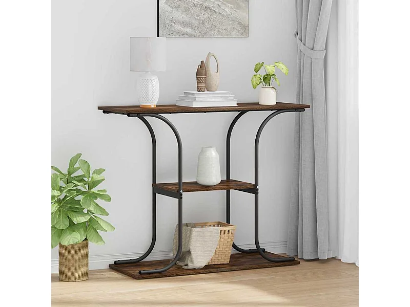 Table console Chêne fumé 101 x 35 x 80.5 cm Bois d'ingénierie