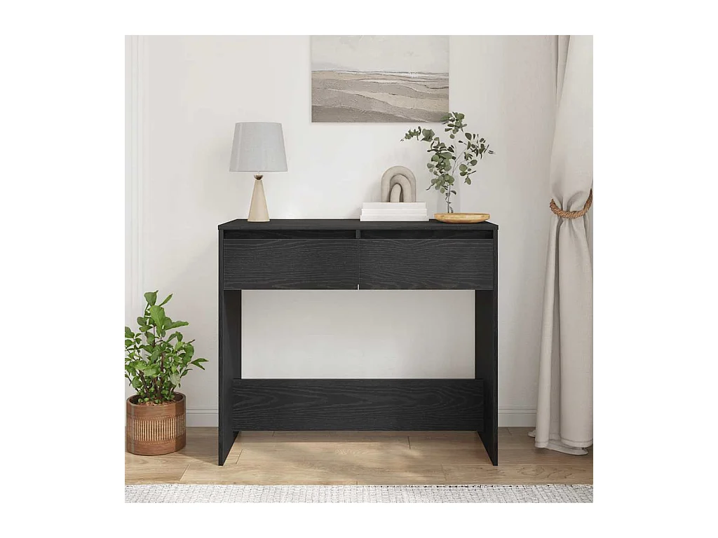 Wandtafel 89x41x76,5 cm spaanplaat zwart eikenkleurig