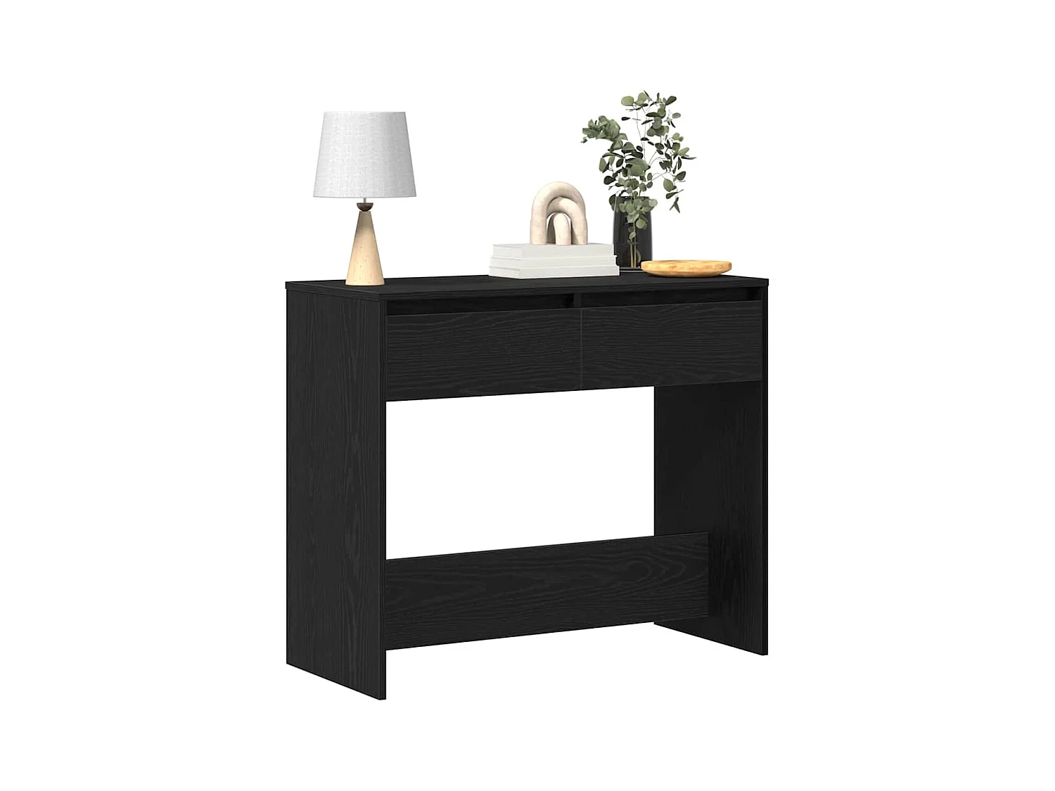 Wandtafel 89x41x76,5 cm spaanplaat zwart eikenkleurig