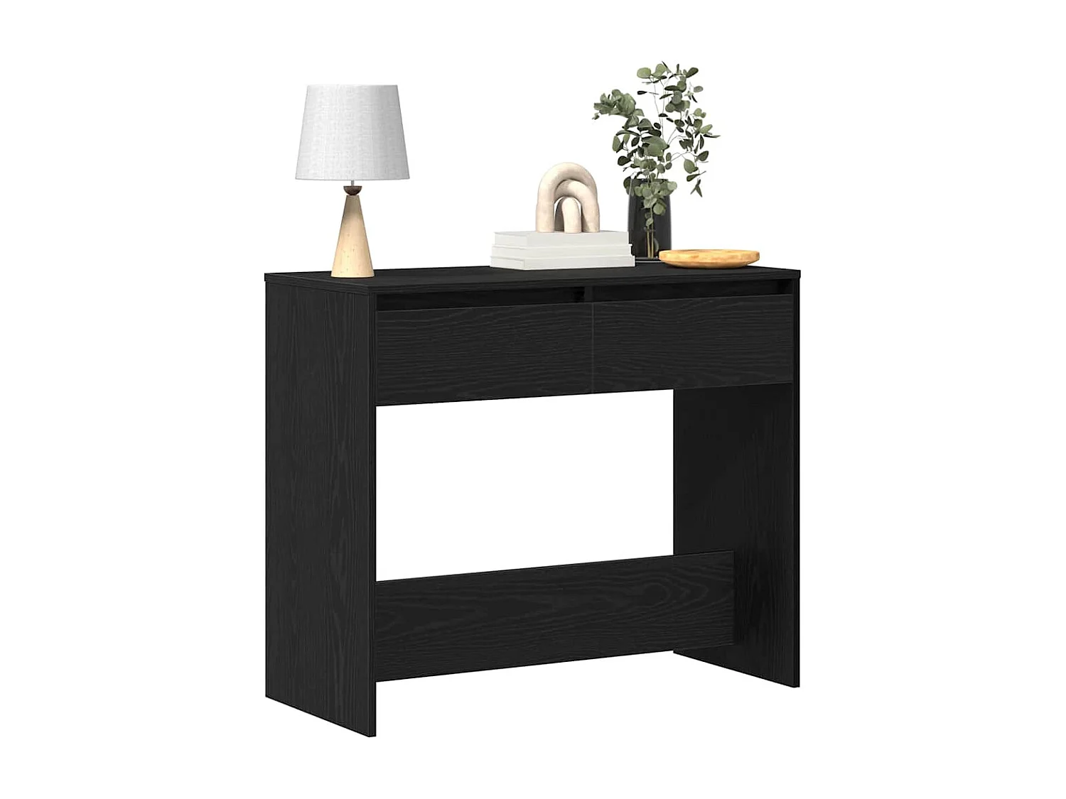 Table console chêne noir 89x41x76,5 cm bois d'ingénierie