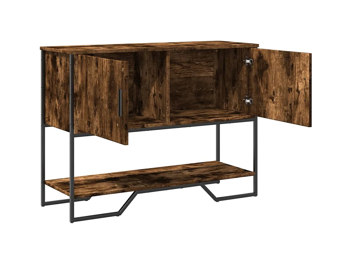 Mesa consola madera de ingeniería roble ahumado 100x35x74,5 cm