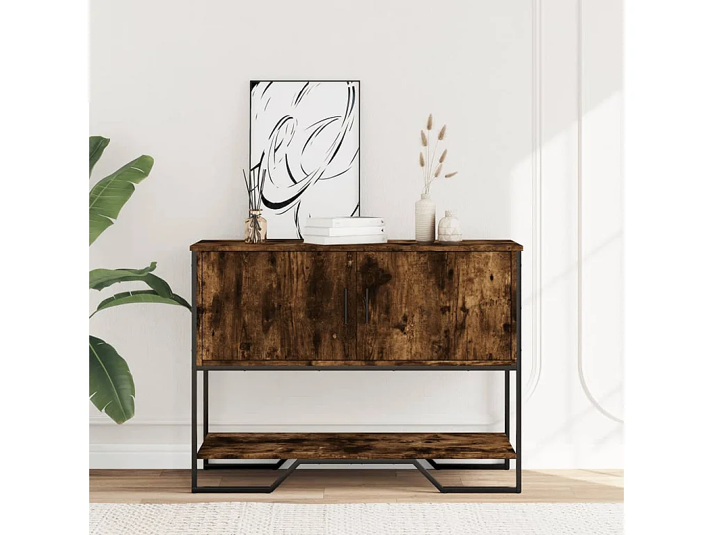 Wandtafel 100x35x74,5 cm bewerkt hout gerookt eikenkleurig