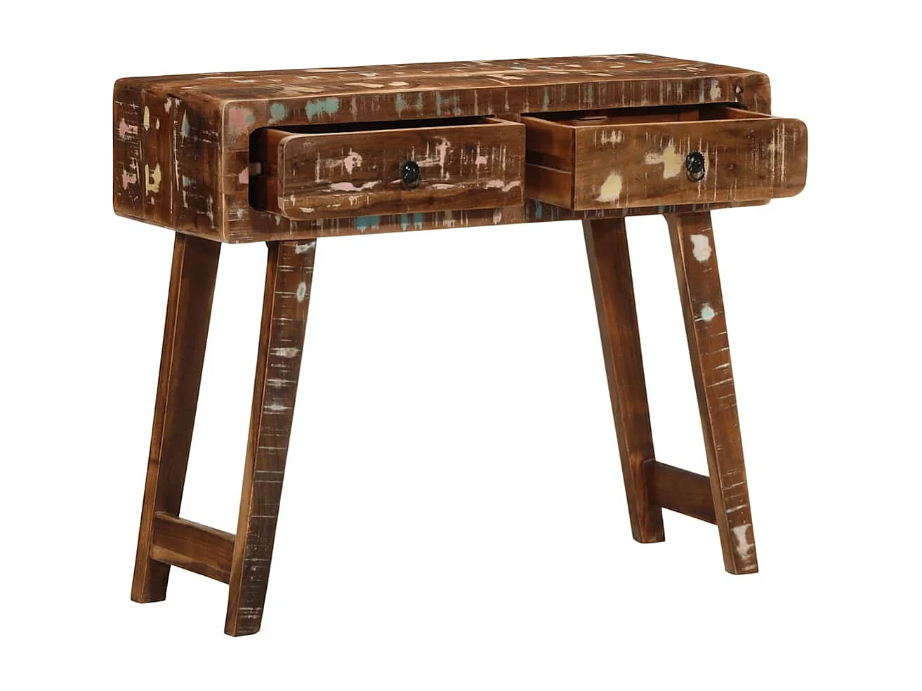 Table console 90x32x75 cm bois massif de récupération