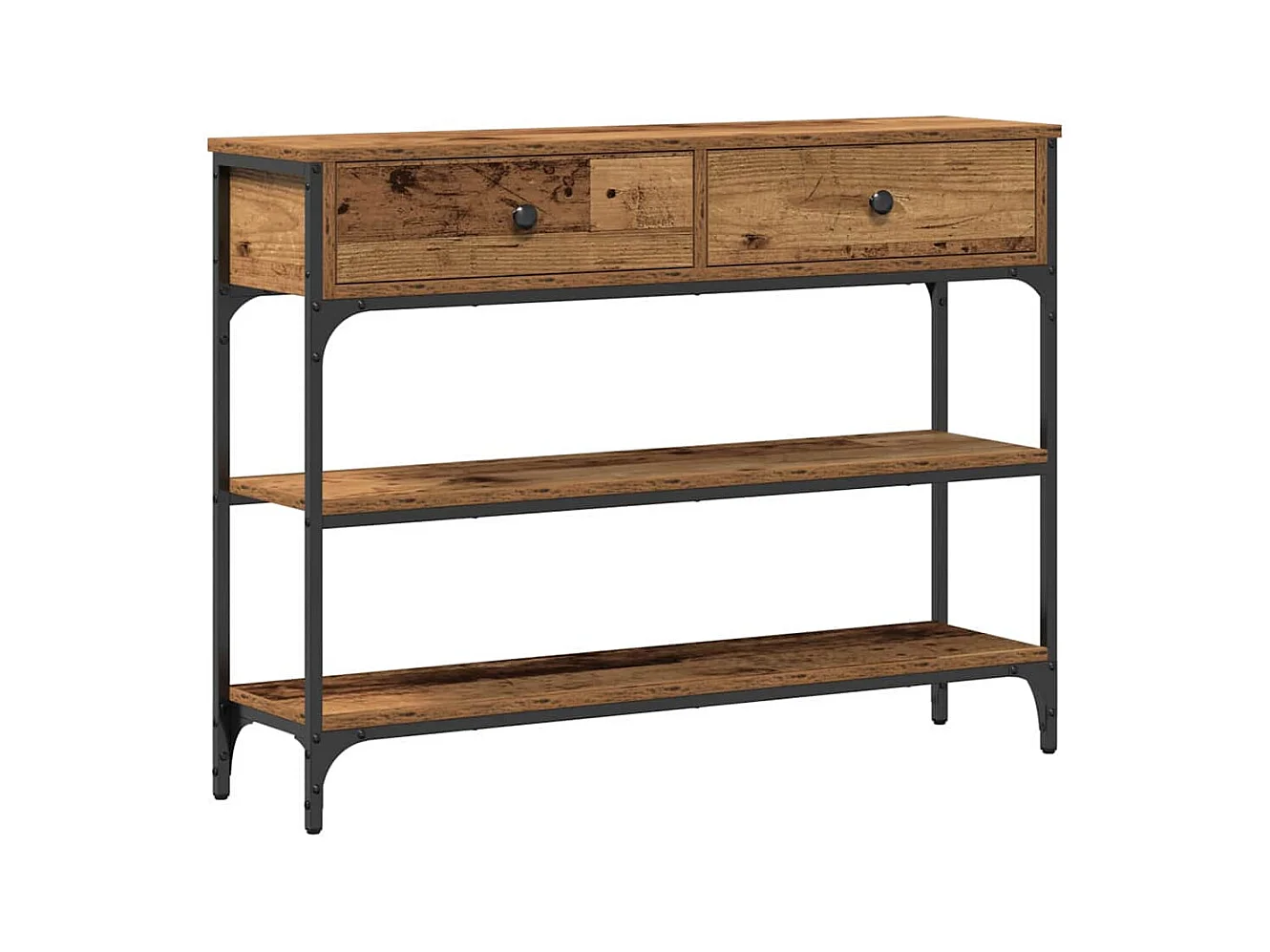 Mesa Consola con cajón Madera vieja 100 x 25 x 75 cm