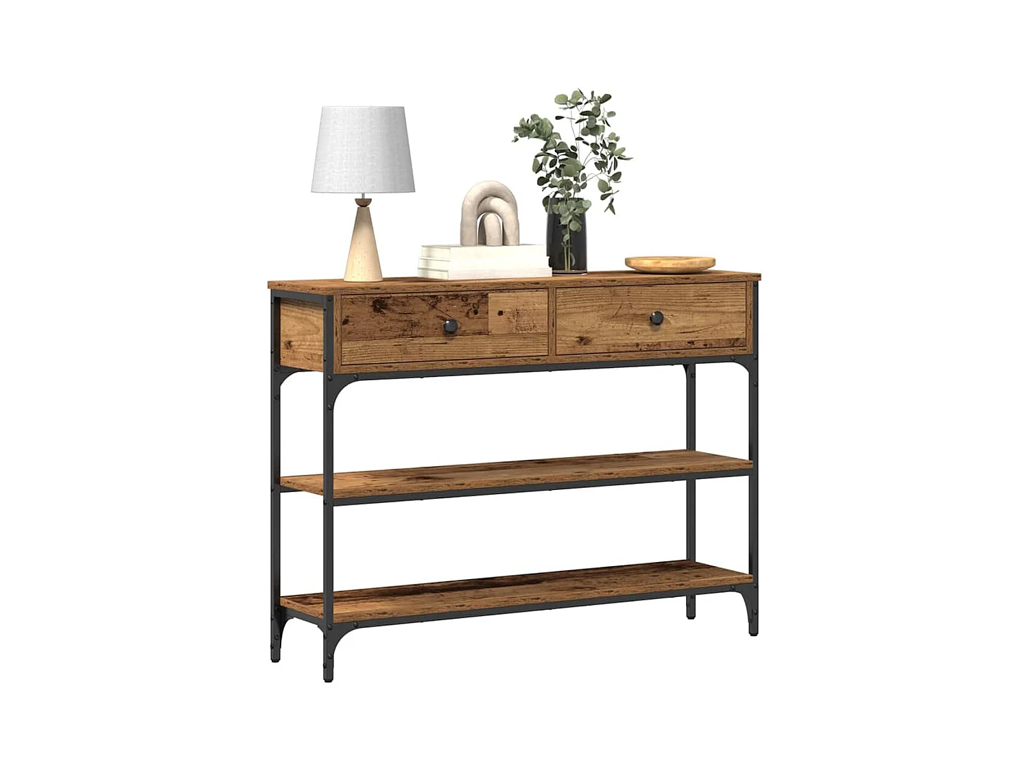 Mesa Consola con cajón Madera vieja 100 x 25 x 75 cm