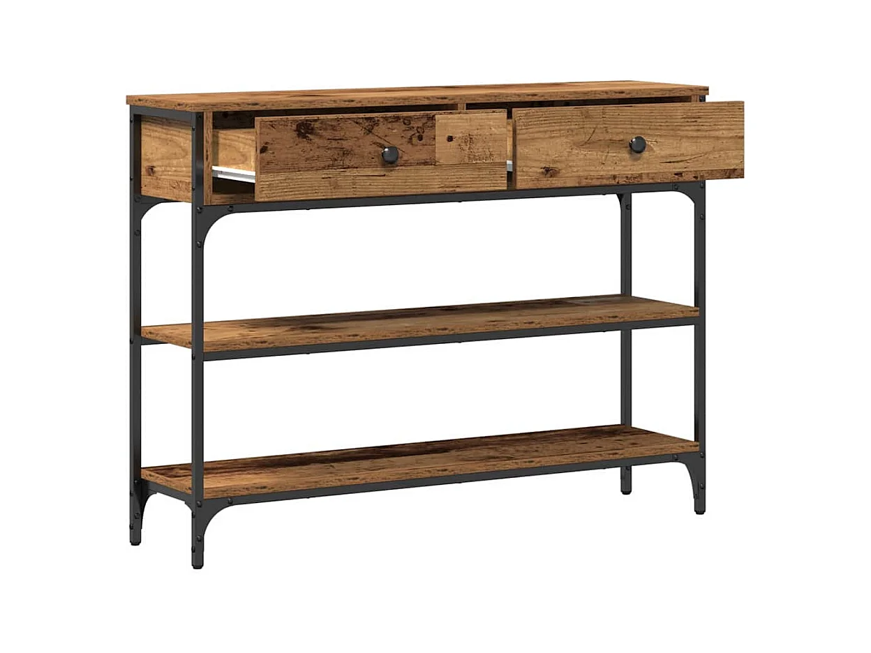 Mesa Consola con cajón Madera vieja 100 x 25 x 75 cm