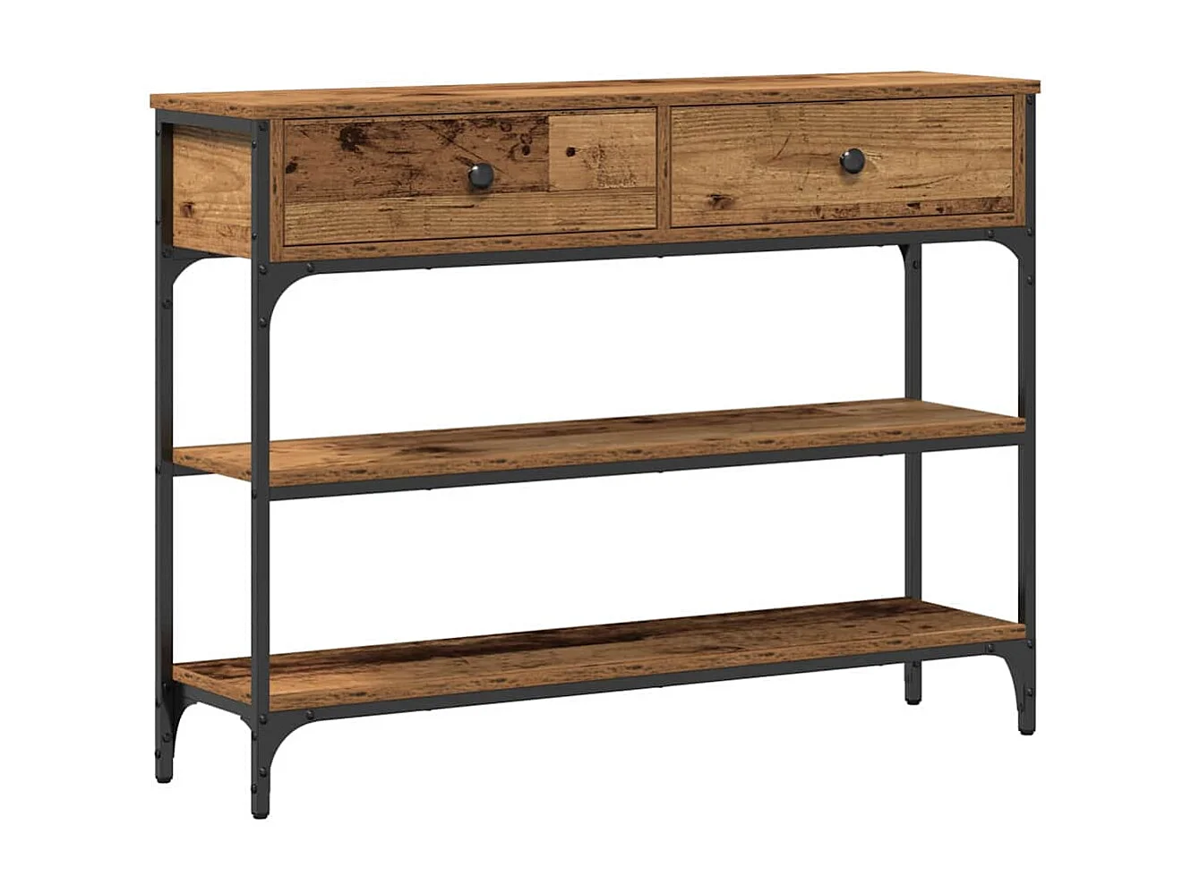 Table Console avec tiroir Bois ancien 100 x 25 x 75 cm