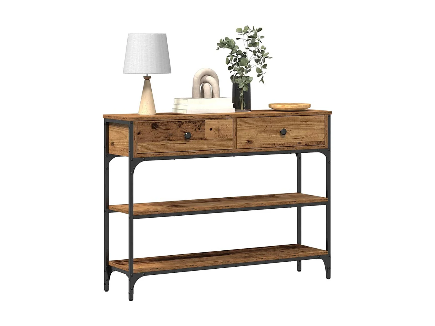 Table Console avec tiroir Bois ancien 100 x 25 x 75 cm