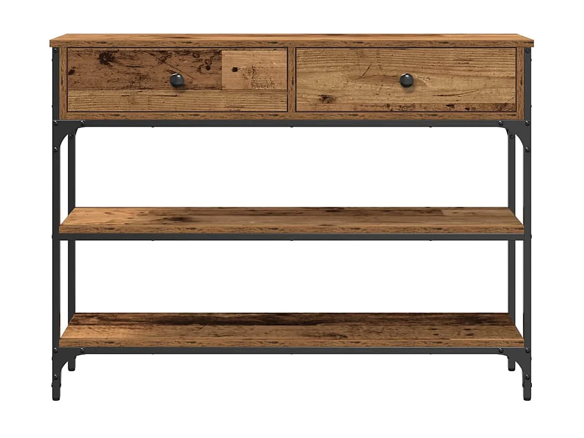 Table Console avec tiroir Bois ancien 100 x 25 x 75 cm