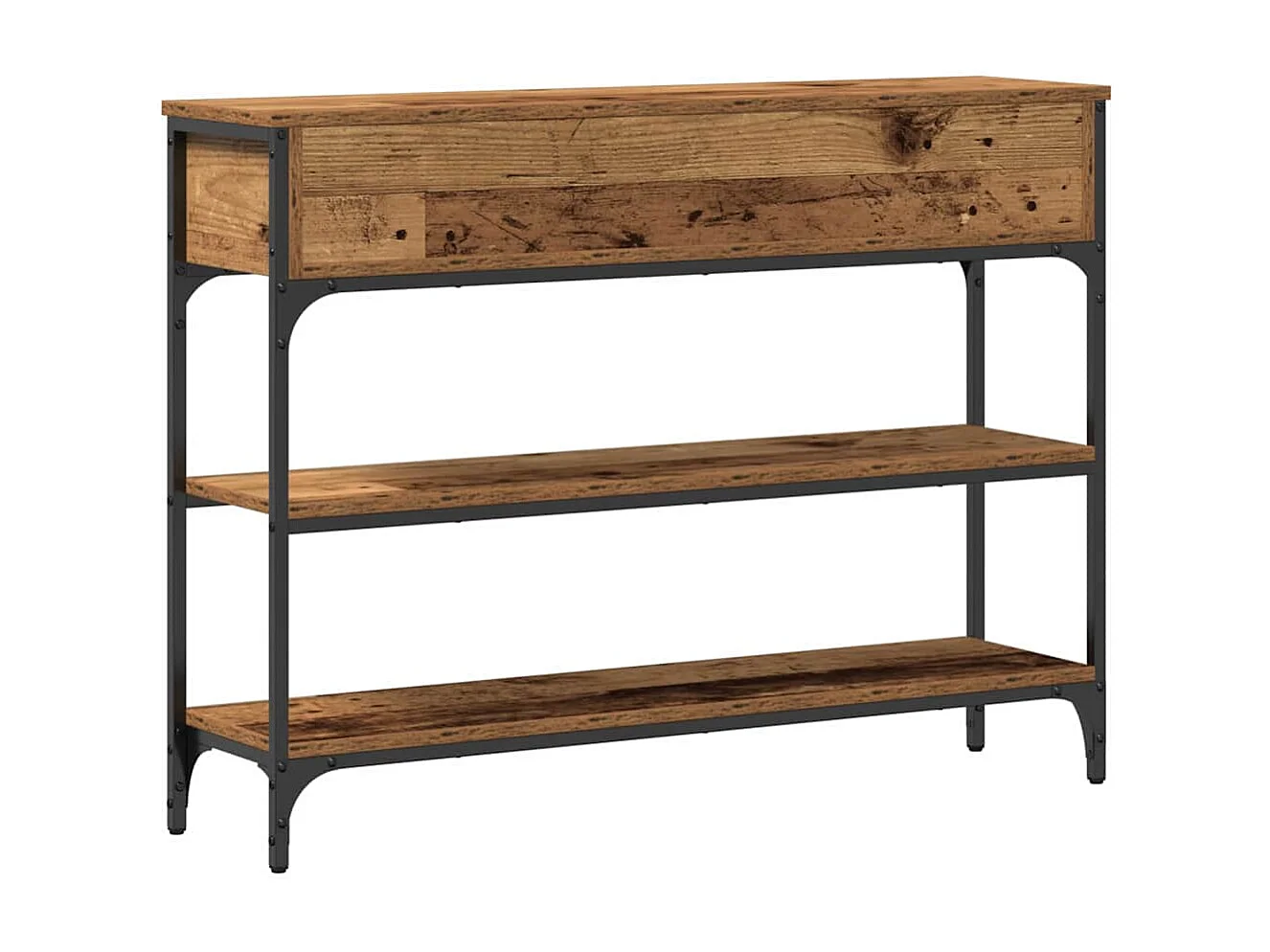 Table Console avec tiroir Bois ancien 100 x 25 x 75 cm