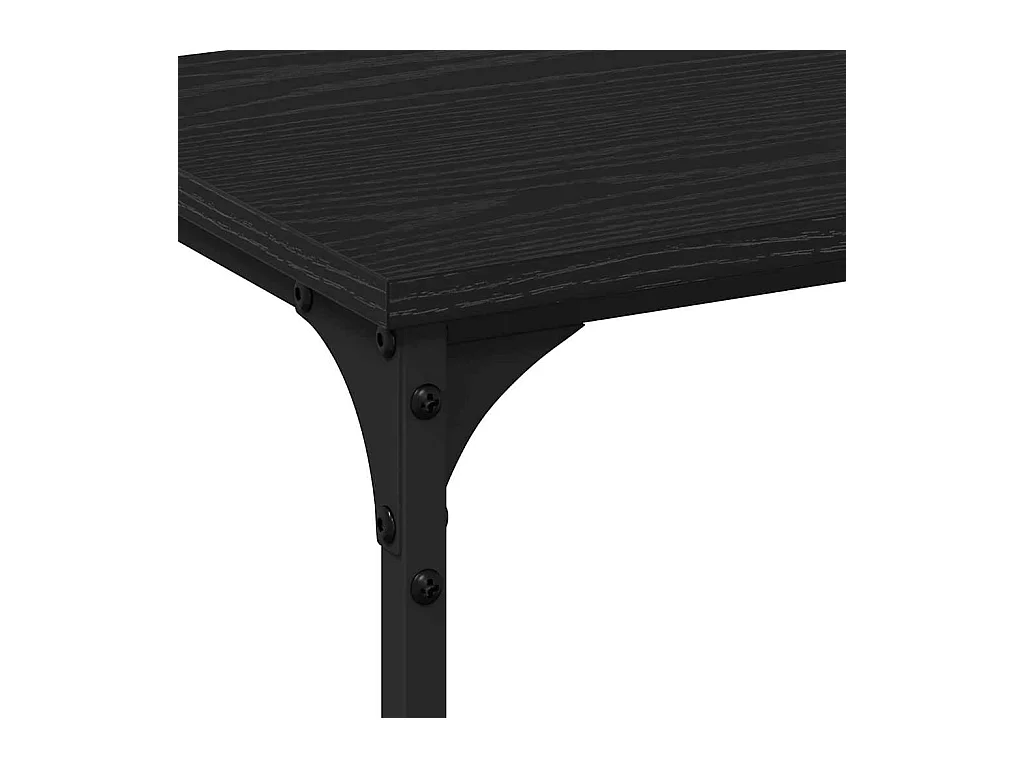 Mesa Console com prateleira Carvalho preto 200 x 29 x 75 cm