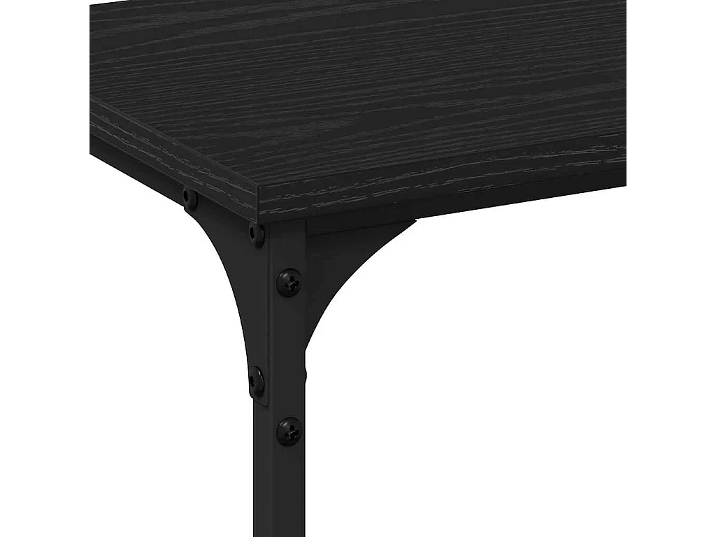Table console avec étagère Chêne noir 200 x 29 x 75 cm