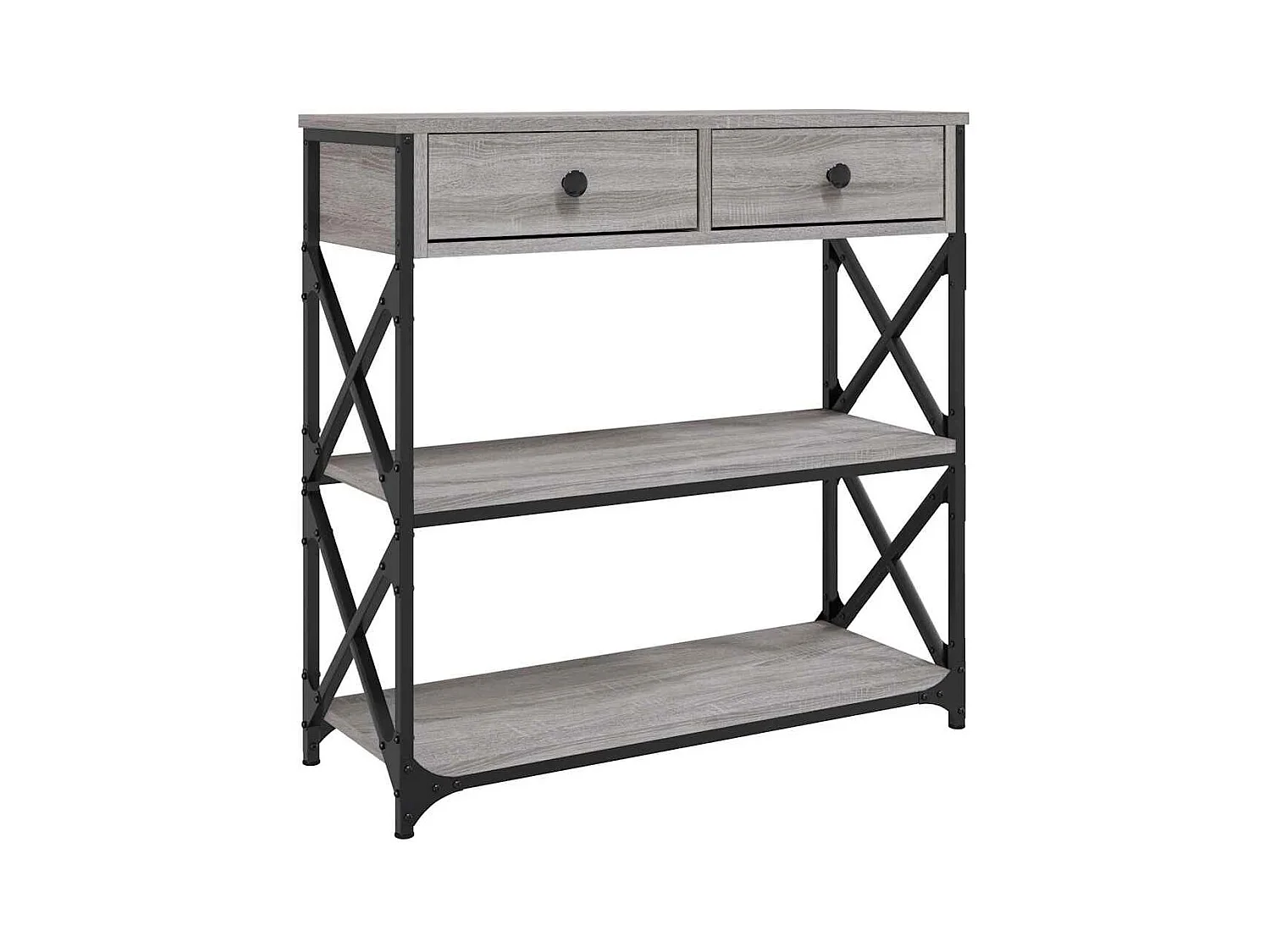 Mesa consola 75x28x75 cm derivados de madeira cinzento sonoma