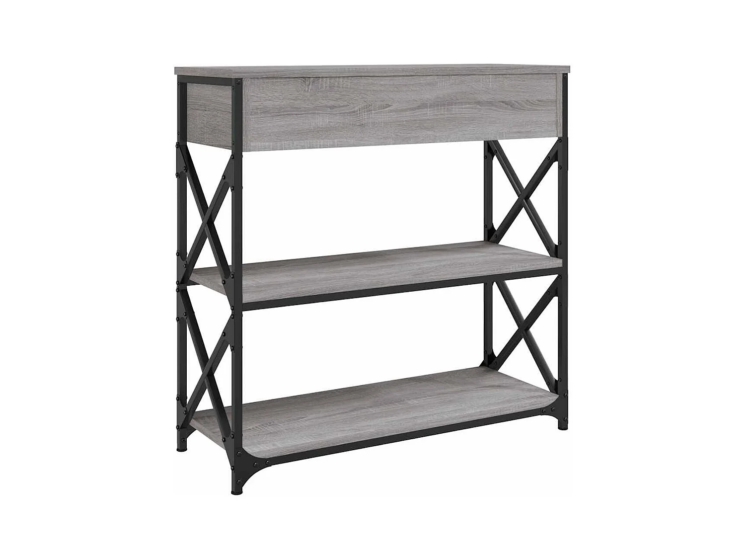 Mesa consola 75x28x75 cm derivados de madeira cinzento sonoma